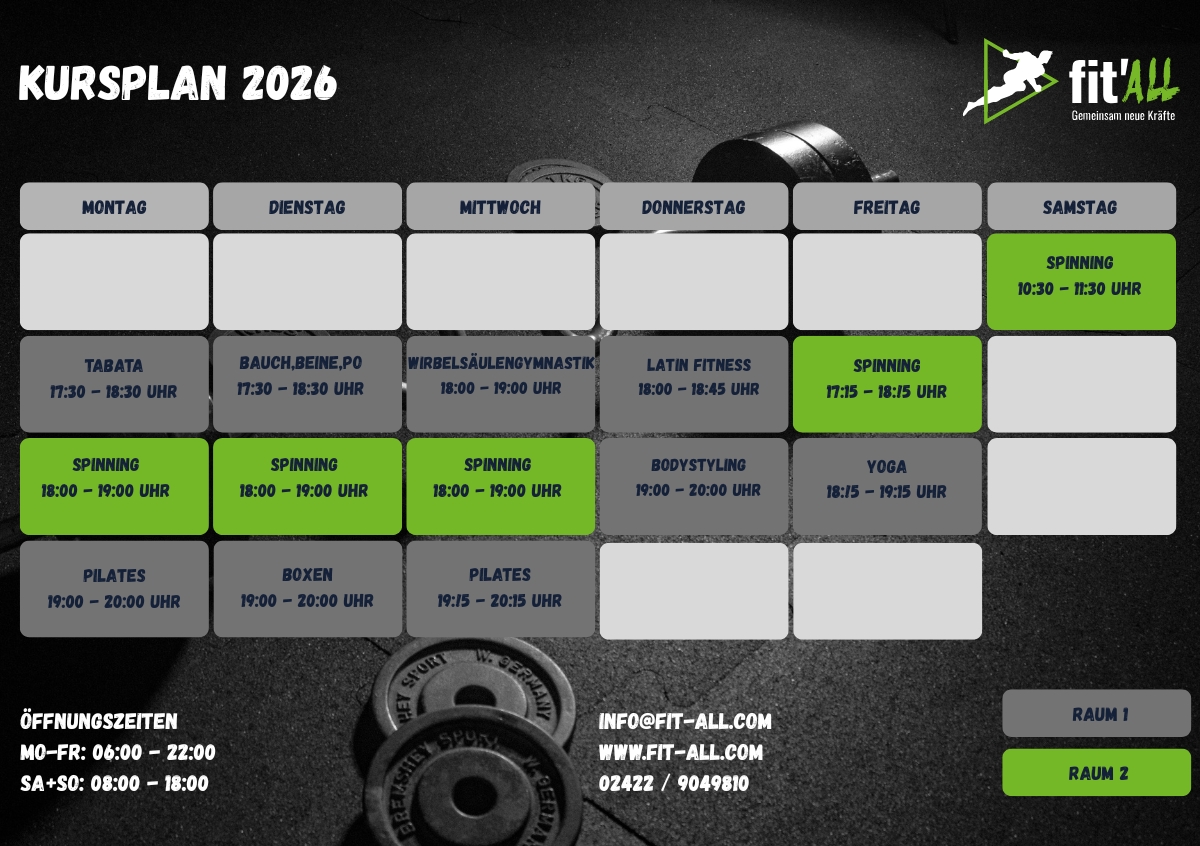 Kursplan fit´ALL Kreuzau